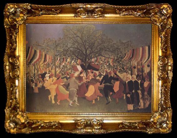 framed  Henri Rousseau Onew Centennial of Independence The People Dance Around Two Republics,That of 1792 and That of 1892,Holding Hands and Singing: